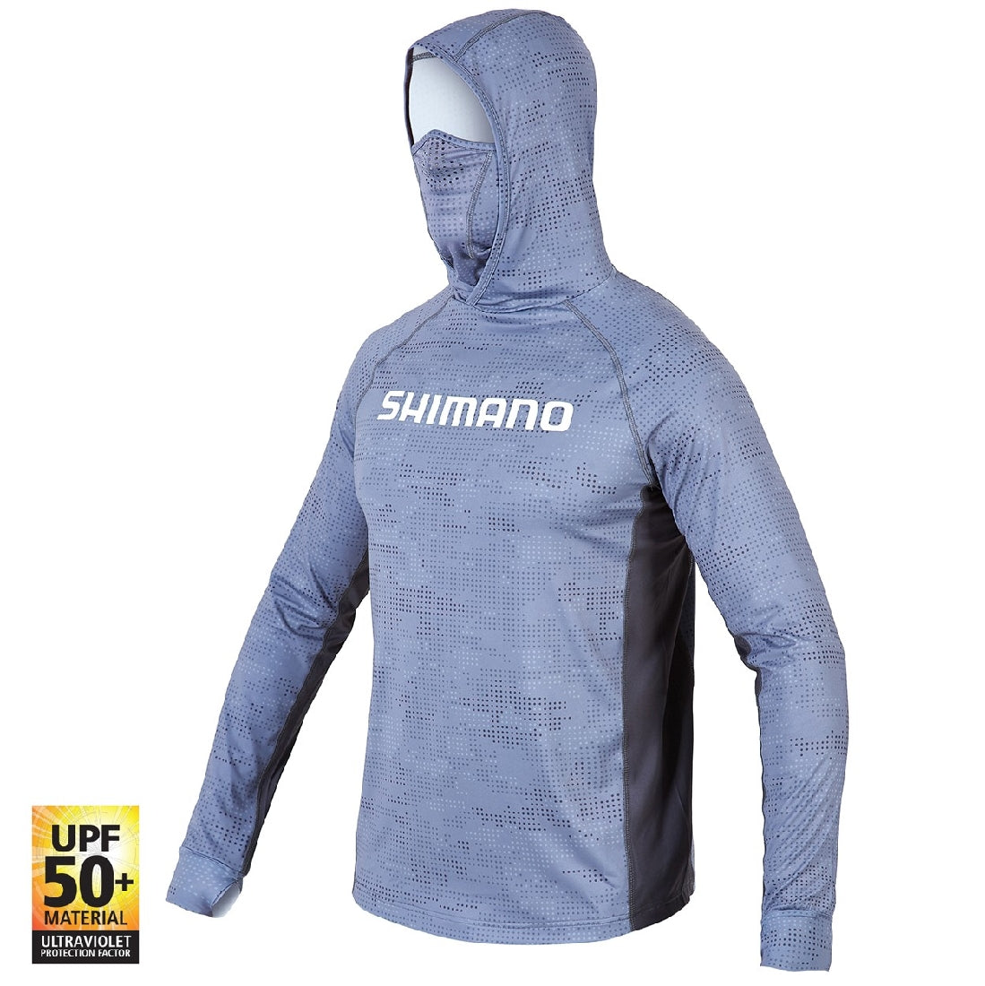 SHIMANO HOODED LONG SLEEVE TECH SHIRT GREYDOT CAMO