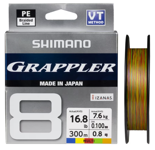 SHIMANO GRAPPLER 8 BRAID 300M MULTI [SZ:PE6 - 99LB]