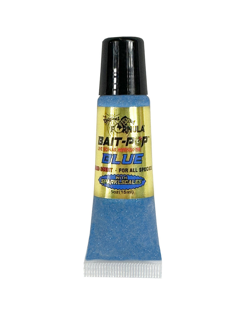 BAIT POP LIVE SONAR INTENSIFIER SCENTED FISH FORMULA WITH SPARKLE SCALES .5OZ TUBE
