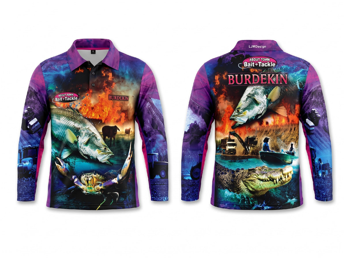 ATBT FISHING SHIRT BURDEKIN CANE FIRE PURPLE [SZ:3XL]