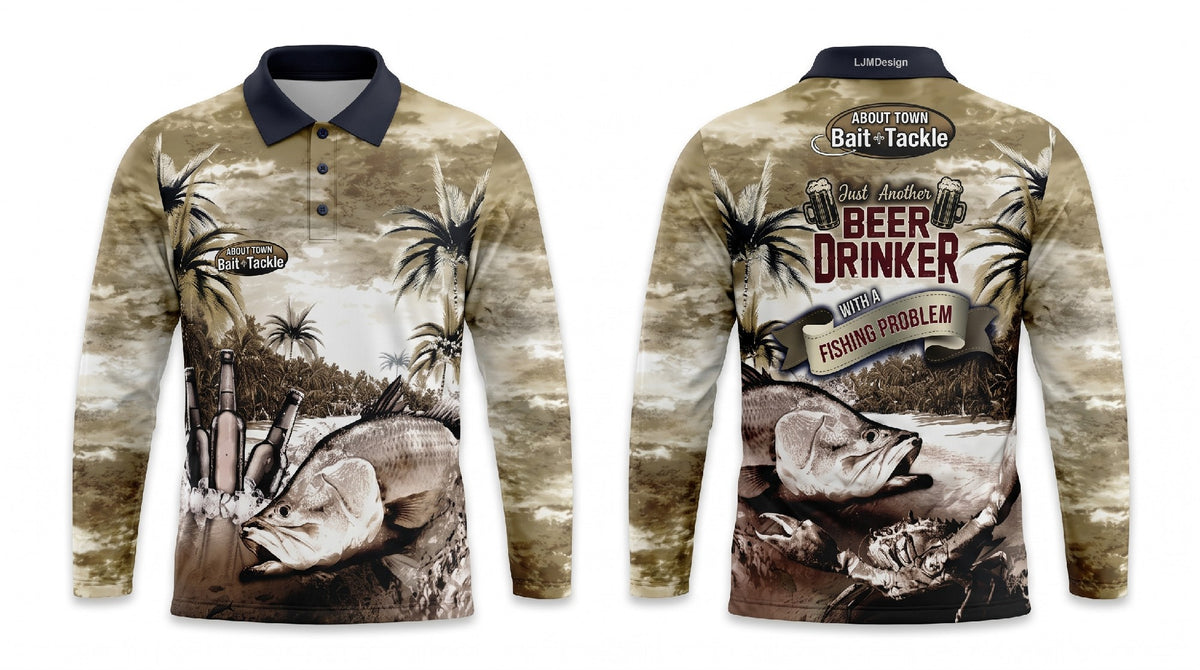 ATBT FISHING SHIRT BEER DRINKER [SZ:L]