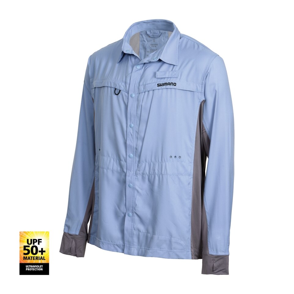 SHIMANO PRO VENTED LONG SLEEVE FISHING SHIRT - CLOUDBURST [SZ:LARGE]