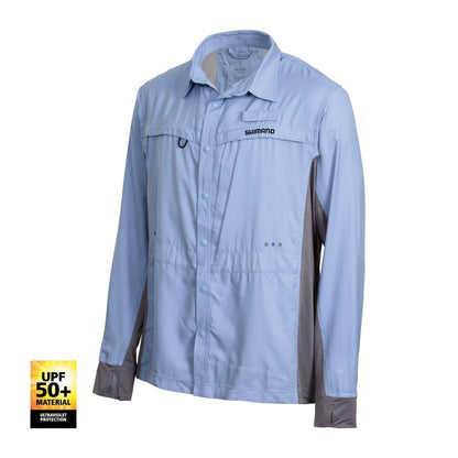 SHIMANO PRO VENTED LONG SLEEVE FISHING SHIRT - CLOUDBURST [SZ:XXX-LARGE]
