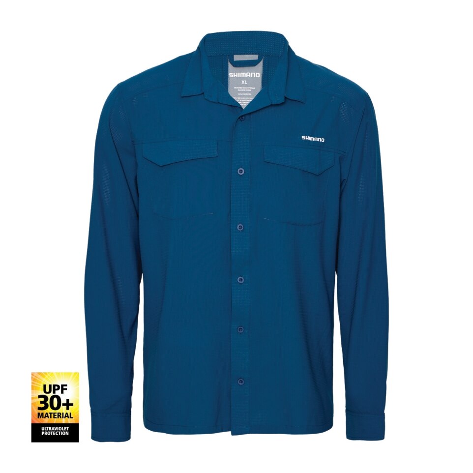 SHIMANO PRO LONG SLEEVE FISHING SHIRT - NAVY [SZ:XX-LARGE]