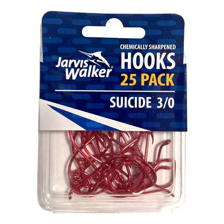 JW SUICIDE HOOK RED CHEMICALLY SHARPENED 25PK