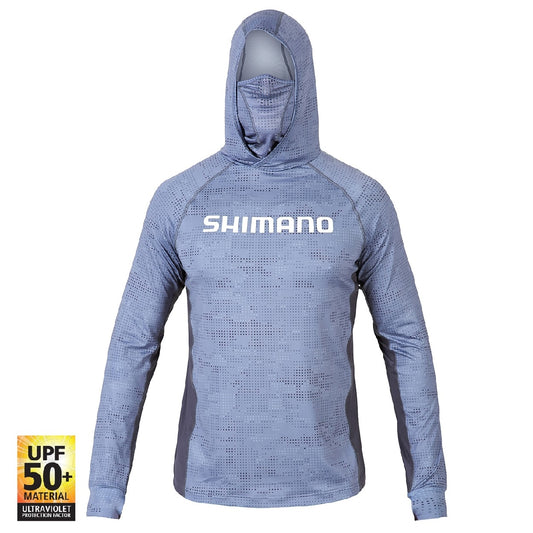 SHIMANO HOODED LONG SLEEVE TECH SHIRT GREYDOT CAMO